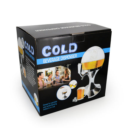 Compact 3.5L Beer Server Dispenser - Chilled Beverage Tower with Tap Valve - Perfect for Parties & Events