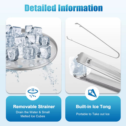 Premium 1.3L Double-Wall Stainless Steel Ice Bucket | Insulated Beer & Champagne Cooler with Ice Tongs & Lid