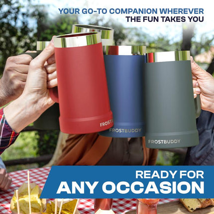 Stein Buddy - 24Oz Stainless Steel Beer Stein - Double Walled Vacuum Sealed - Handled Mug