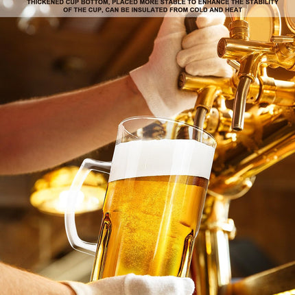 35 OZ Lead-Free Crystal Beer Stein With Handle | Large German-Style Beer Mug for Stout, Ales & Lagers | Dishwasher Safe Barware