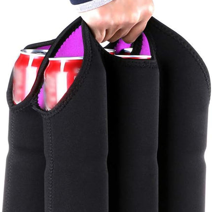 Premium Neoprene 6 Pack Beer Cooler Tote Bag | Insulated Bottle Carrier for Camping, Tailgating & Outdoor Events | Machine Washable Beer Holder Sleeve