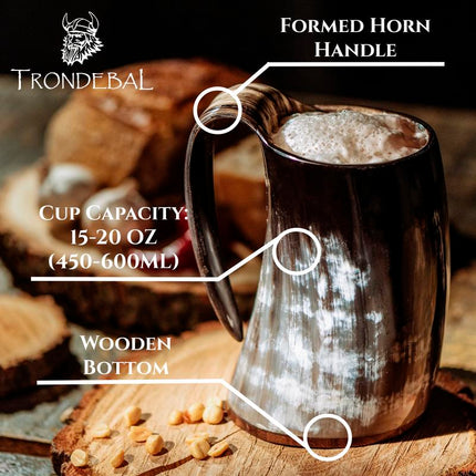 Viking Drinking Mug | Handcrafted 15-20 Oz Beer Tankard