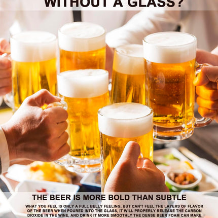 35 OZ Lead-Free Crystal Beer Stein With Handle | Large German-Style Beer Mug for Stout, Ales & Lagers | Dishwasher Safe Barware