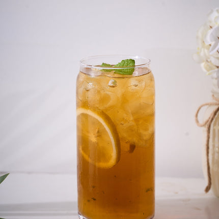 (4 Pack)  Glass 20Oz Clear Drinkware Glass Can Shaped