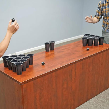 Black Beer Pong Set | 24 Cups & 4 Balls | Party Game