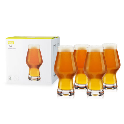 IPA Beer Glasses Set of 4 | 16 oz Craft Glass for Hoppy Brews