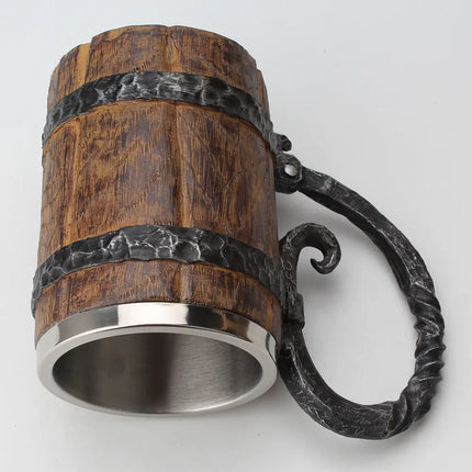 Creative Wooden Barrel Beer Mug - Unique Design Cup