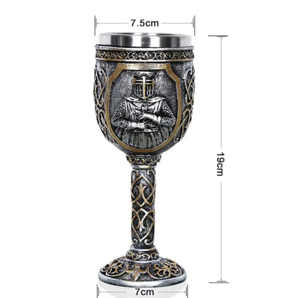 3D Skull & Spine Goblet - 400ml Gothic Beer Glass | Stainless Steel & Resin Drinkware