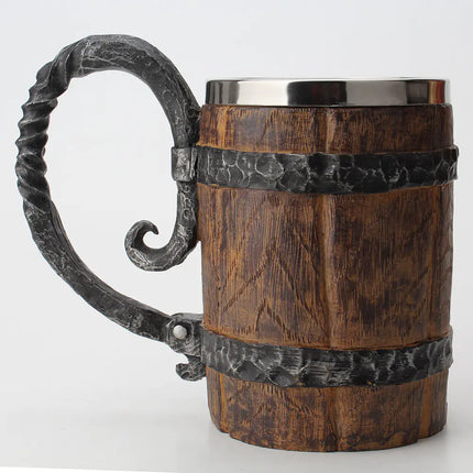 Creative Wooden Barrel Beer Mug - Unique Design Cup