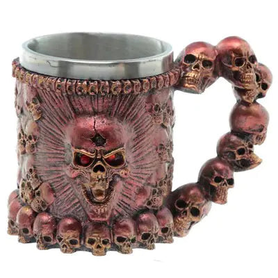 3D Skull & Spine Goblet - 400ml Gothic Beer Glass | Stainless Steel & Resin Drinkware