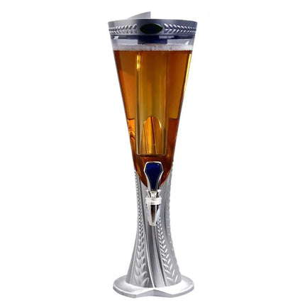 LED Ice Bucket Beer Tower with Tap Dispenser - 1.5L/3L Beverage Tower for Parties, Bars & Events