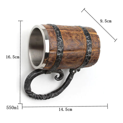 Creative Wooden Barrel Beer Mug - Unique Design Cup