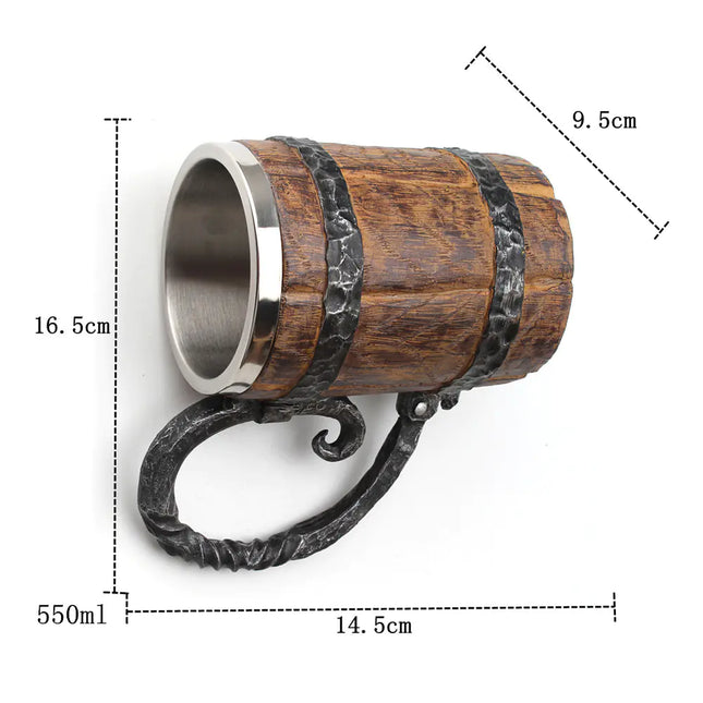 Creative Wooden Barrel Beer Mug - Unique Design Cup