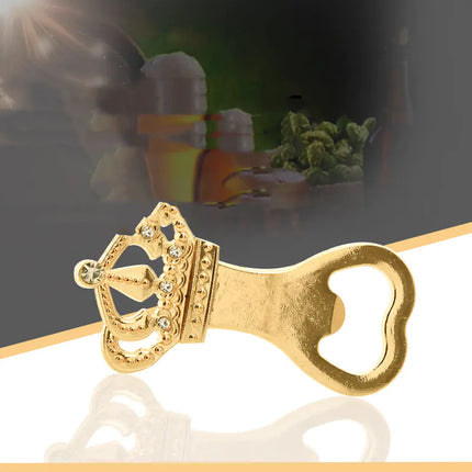 Premium Gold Crown Bottle Opener for Beer Enthusiasts | Elegant Decorative Zinc Alloy Barware | Luxury Beer Accessories Gift