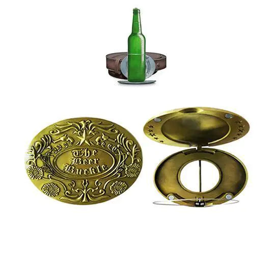 Vintage Brass Beer Bottle Opener with Cap Catcher - Metal Barware Tool