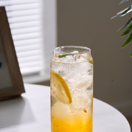 (4 Pack)  Glass 20Oz Clear Drinkware Glass Can Shaped