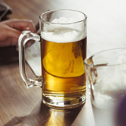 35 OZ Lead-Free Crystal Beer Stein With Handle | Large German-Style Beer Mug for Stout, Ales & Lagers | Dishwasher Safe Barware