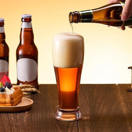 Premium Pint Glasses 16 oz Set of 4 - Pilsner, Wheat Beer & Lager Glassware