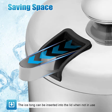 Premium 1.3L Double-Wall Stainless Steel Ice Bucket | Insulated Beer & Champagne Cooler with Ice Tongs & Lid