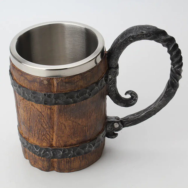 Creative Wooden Barrel Beer Mug - Unique Design Cup