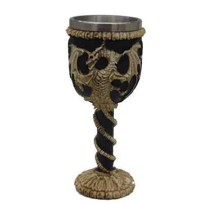 3D Skull & Spine Goblet - 400ml Gothic Beer Glass | Stainless Steel & Resin Drinkware
