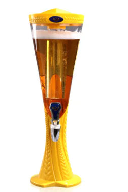 LED Ice Bucket Beer Tower with Tap Dispenser - 1.5L/3L Beverage Tower for Parties, Bars & Events