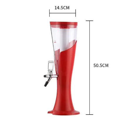 LED Ice Bucket Beer Tower with Tap Dispenser - 1.5L/3L Beverage Tower for Parties, Bars & Events