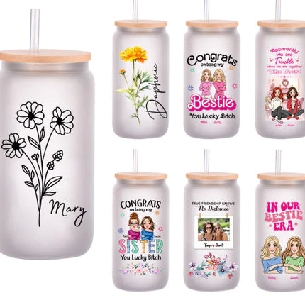 Premium 16oz Borosilicate Glass Beer Can Cups – Custom Sublimation Drinkware for Every Occasion