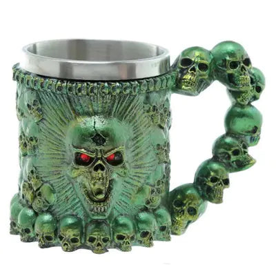 3D Skull & Spine Goblet - 400ml Gothic Beer Glass | Stainless Steel & Resin Drinkware