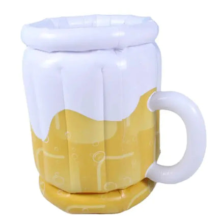 Large Inflatable Beer Mug Cooler Float - 2-in-1 Drink Holder Pool Float for Adults | 39" Inflatable Beer Mug Cooler with Cold Drink Storage