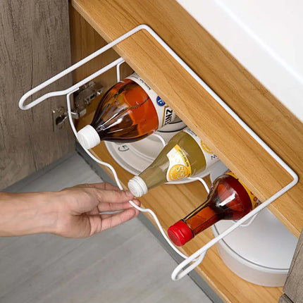 Iron Beer Rack with Cabinet Shelf and Wine Storage