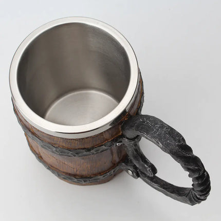 Creative Wooden Barrel Beer Mug - Unique Design Cup